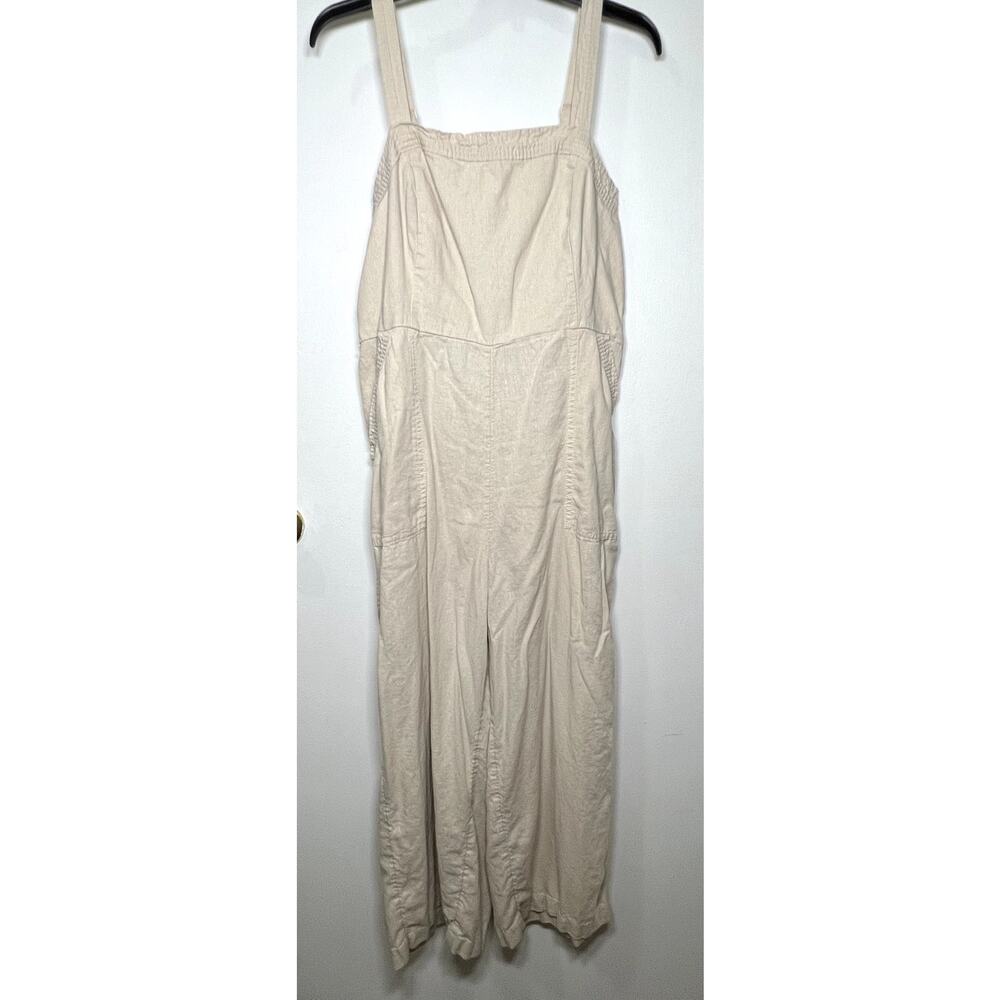 Old Navy linen jumpsuit tan large